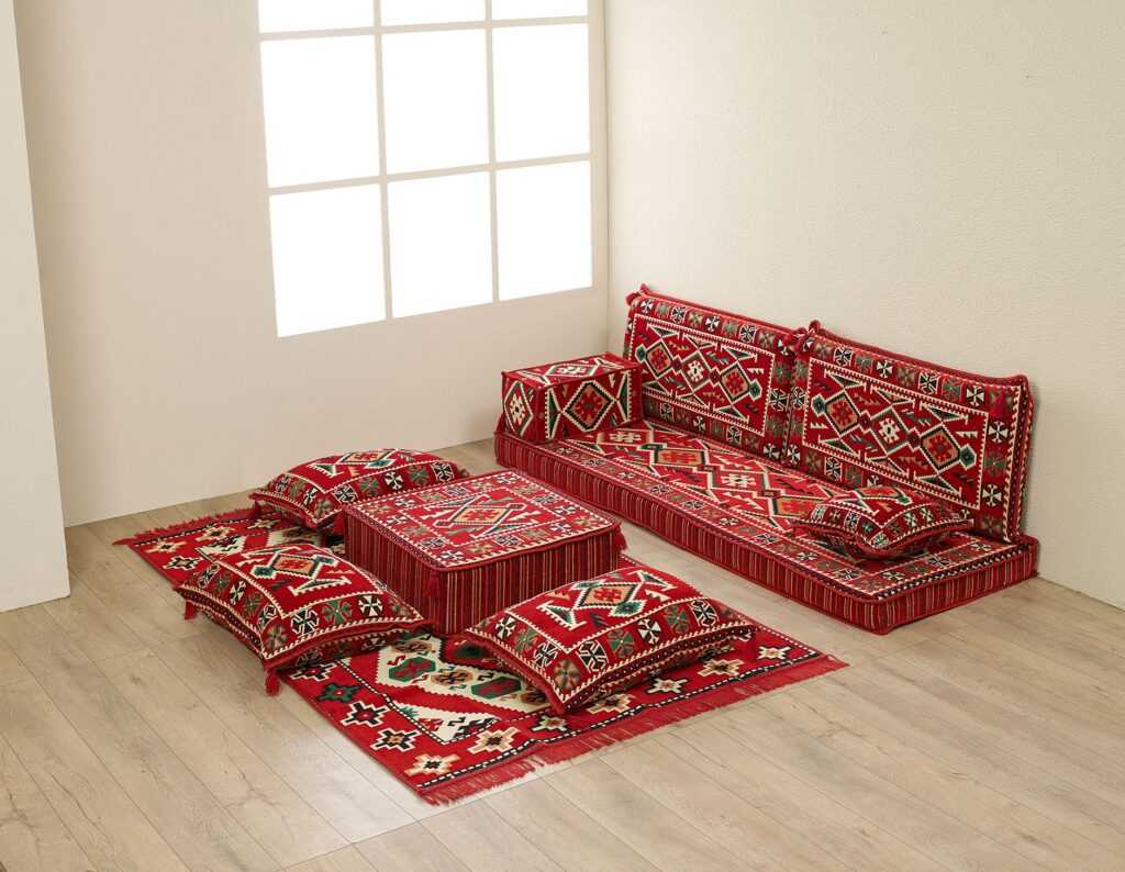 Red Oriental Corner with Patterned
